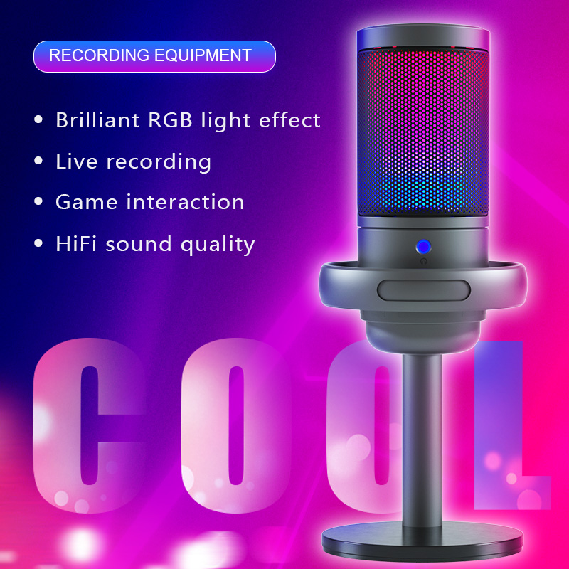 Gaming Microphone - PC gaming condenser microphone, desktop RGB