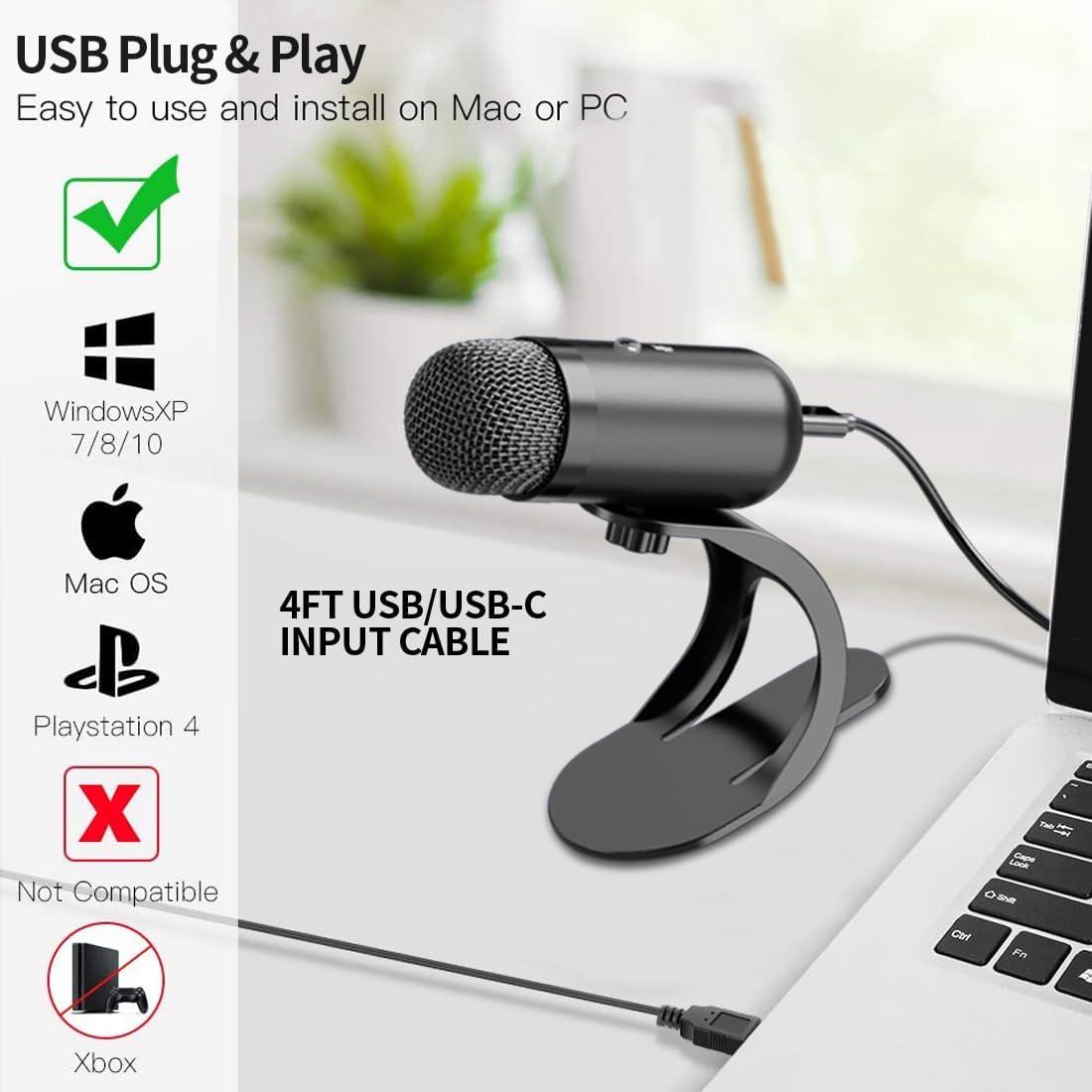 Gaming Microphone - Professional USB Microphone Condenser conference Microphone