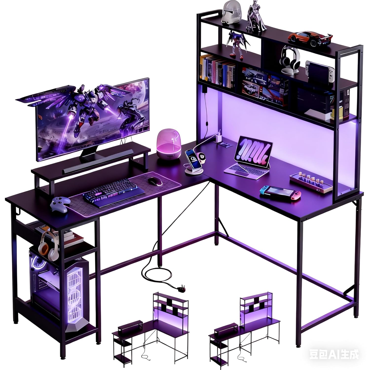 L Shaped Gaming Desk with Hutc - огляд і ціна Pc Zotac Gaming
