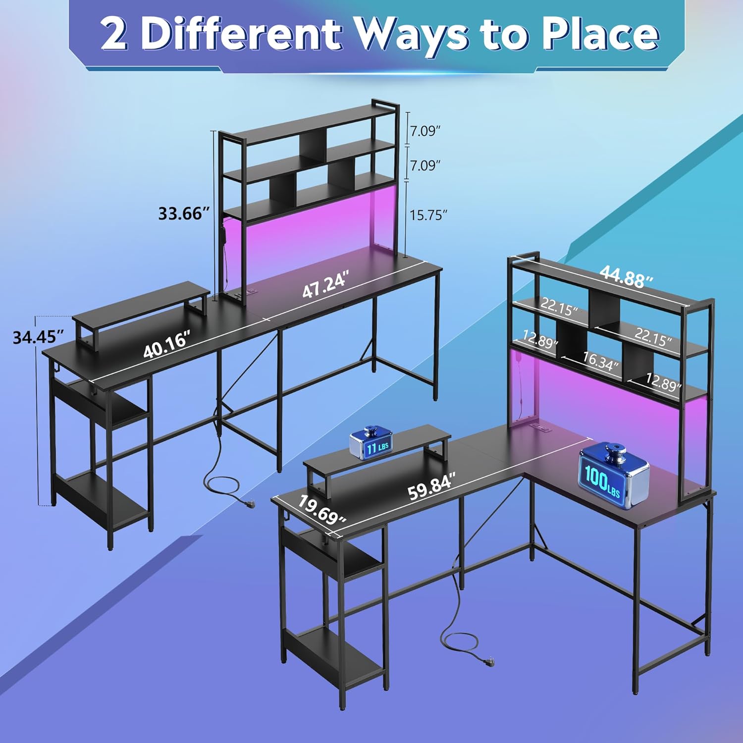 L Shaped Gaming Desk with Hutc - огляд і ціна Pc Zotac Gaming