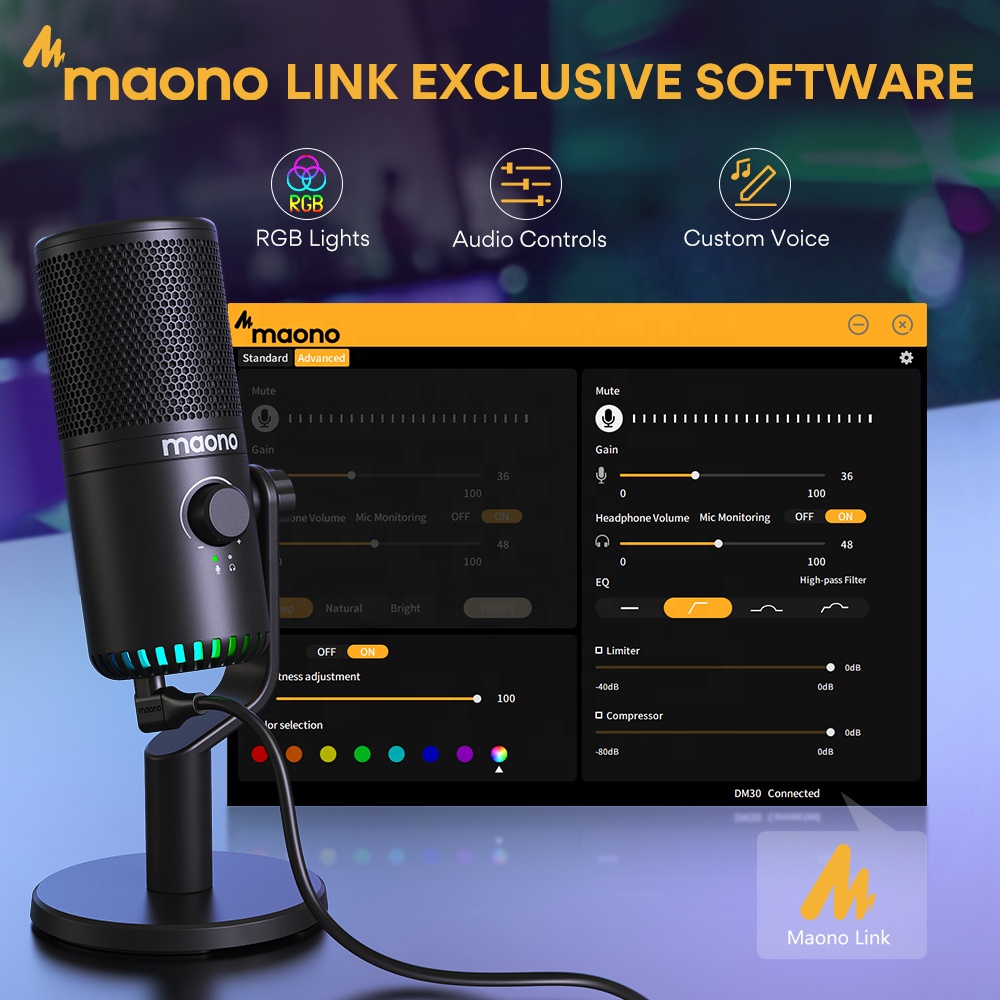 MAONO PC Programmable RGB Gami - огляд і ціна Gaming Microphone