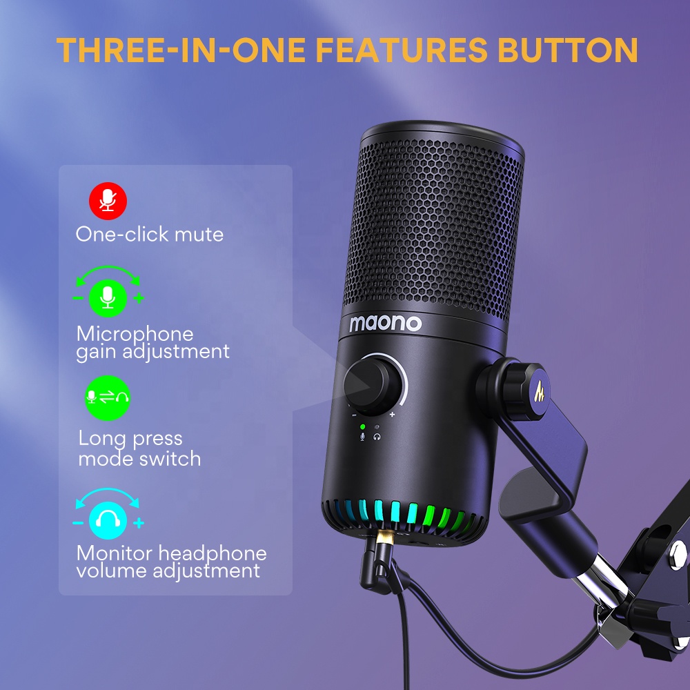 MAONO PC Programmable RGB Gami - огляд і ціна Gaming Microphone
