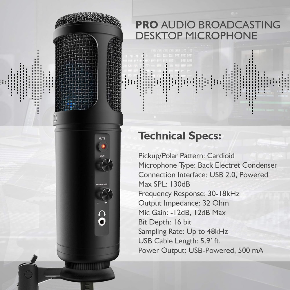 Adjustable Gain Condenser Mic  - огляд і ціна Gaming Microphone
