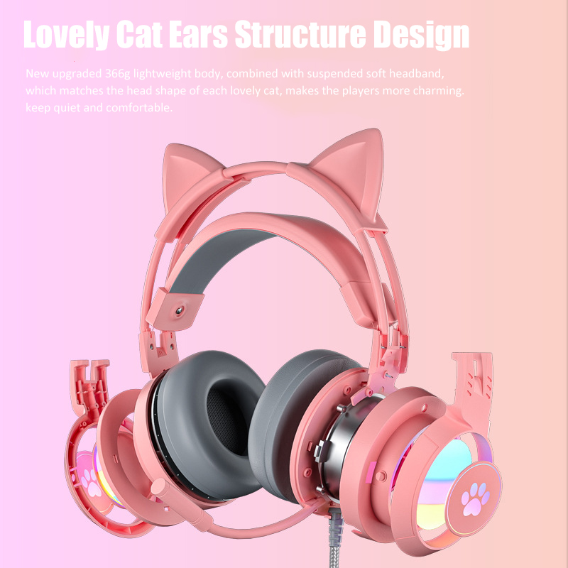 Cute Cat Ear Gaming Headphones - огляд і ціна Pc Gaming Y Monitor